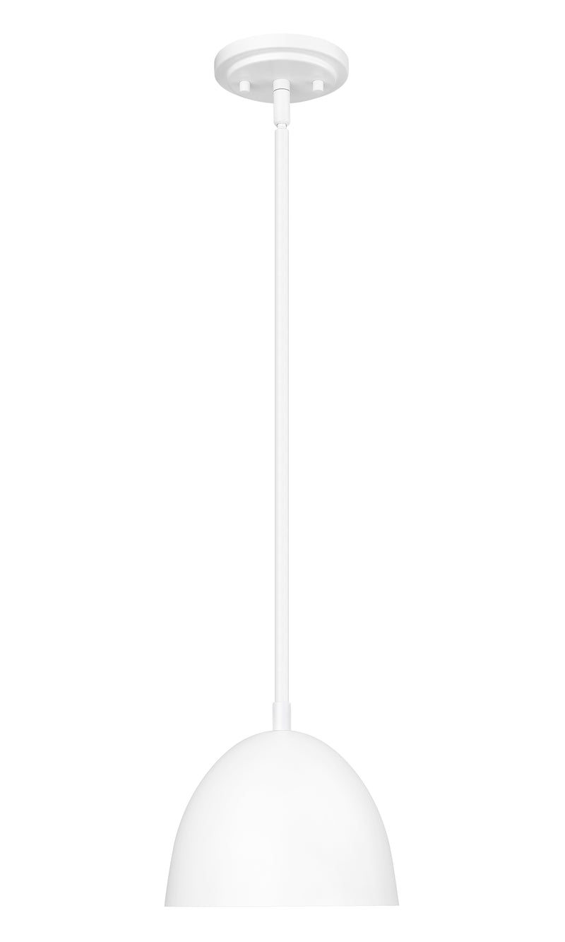 Vega 1 Light 8" Pendant in Matte White