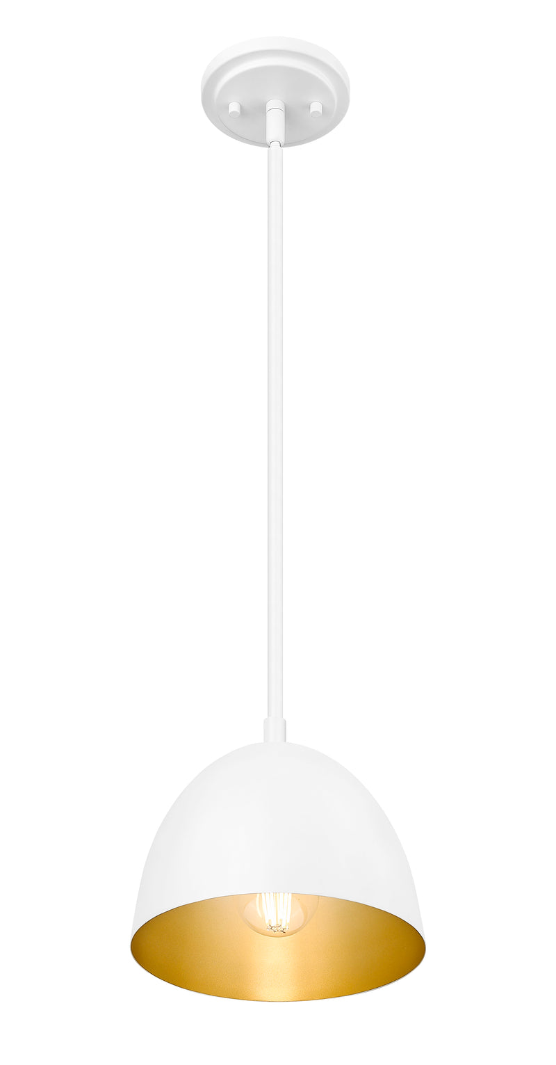 Vega 1 Light 8" Pendant in Matte White