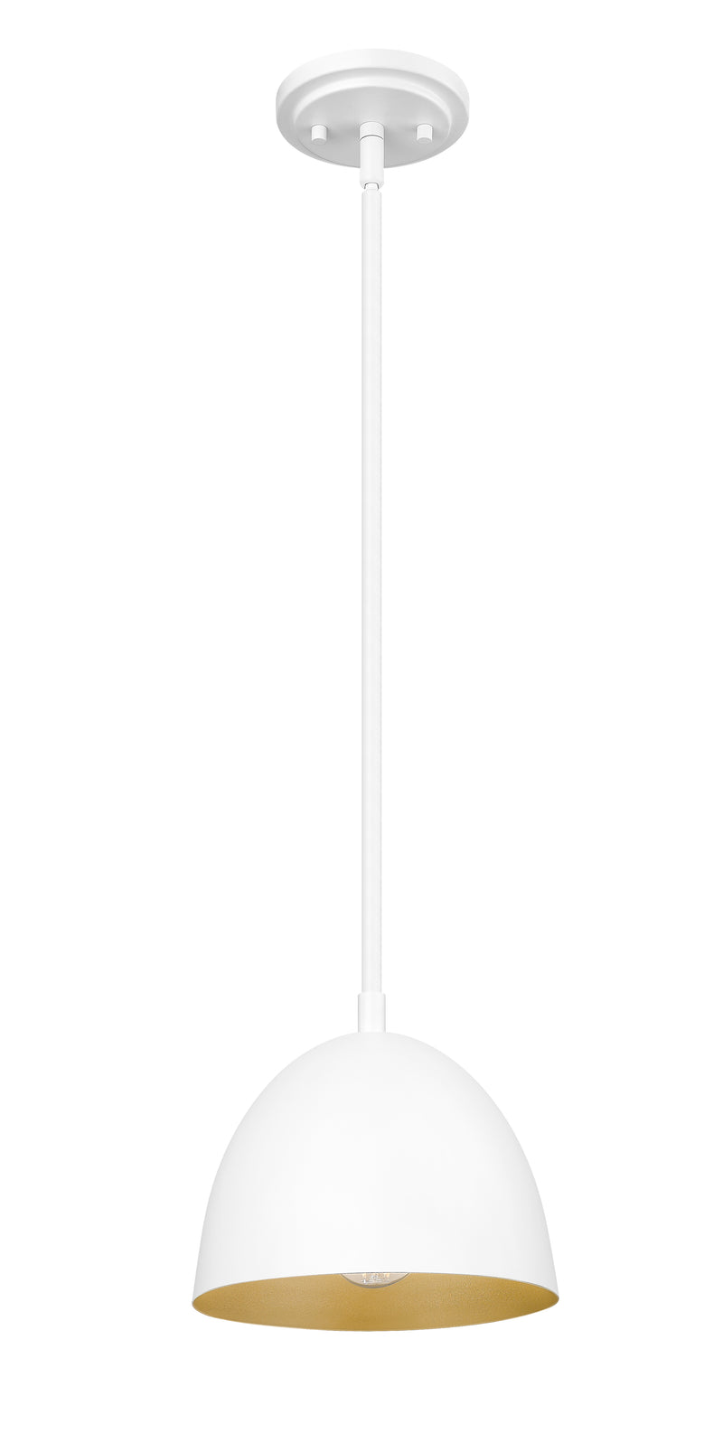 Vega 1 Light 8" Pendant in Matte White