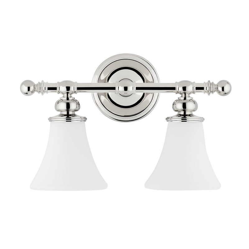 Weston 2-Light Bath Vanity Light in Polished Nickel