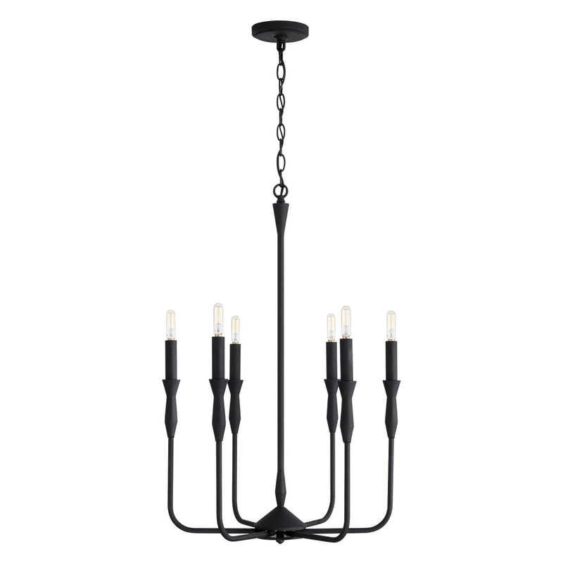 Paloma 6-Light 20" Chandelier in Textured Black