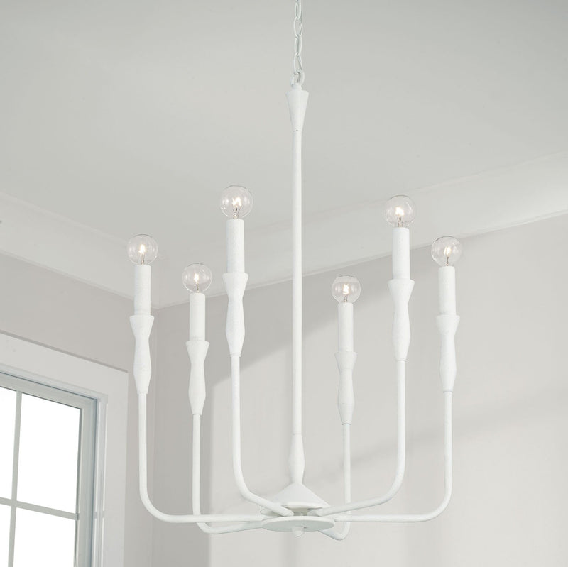 Paloma 6-Light 20" Chandelier in Textured White