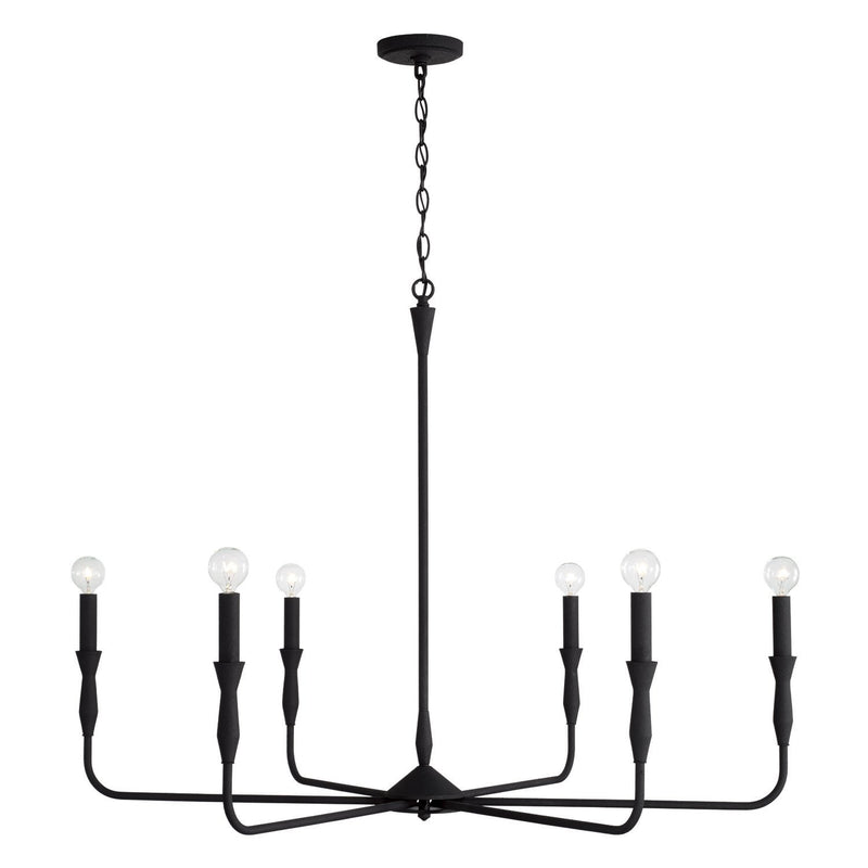 Paloma 6-Light 41" Chandelier in Textured Black
