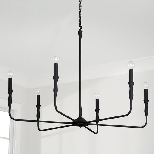Paloma 6-Light 41" Chandelier in Textured Black
