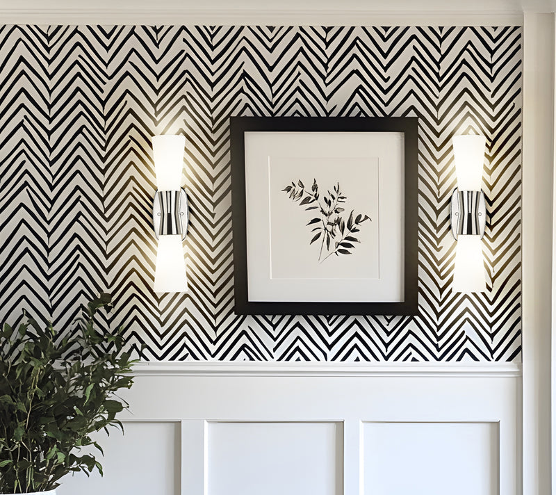 Emrys 2 Light 4.5" Wall Sconce in Polished Nickel in a room setting