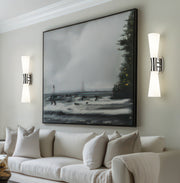 Emrys 2 Light 4.75" Wall Sconce in Polished Nickel in a room setting