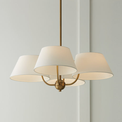 Welsley 4-Light Chandelier in Aged Brass