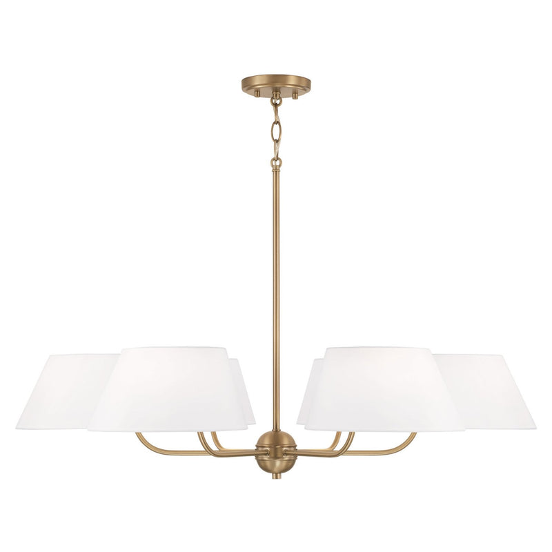 Welsley 6-Light Chandelier in Aged Brass