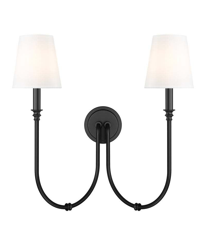 Jisele 2 Light 20" Wall Sconce in Matte Black