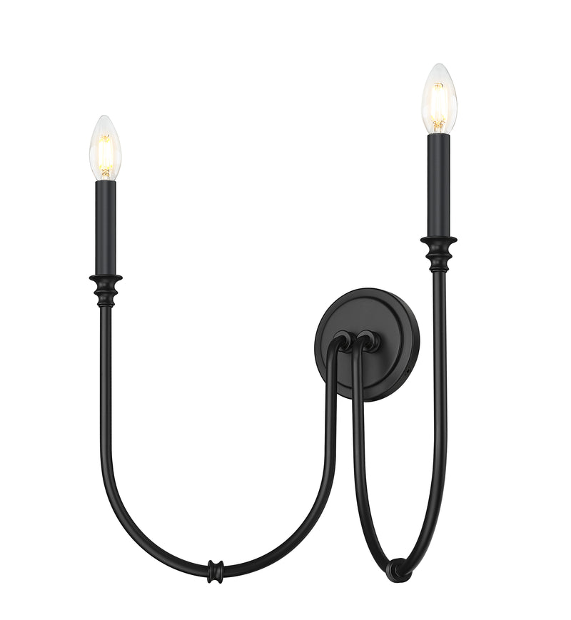 Jisele 2 Light 20" Wall Sconce in Matte Black