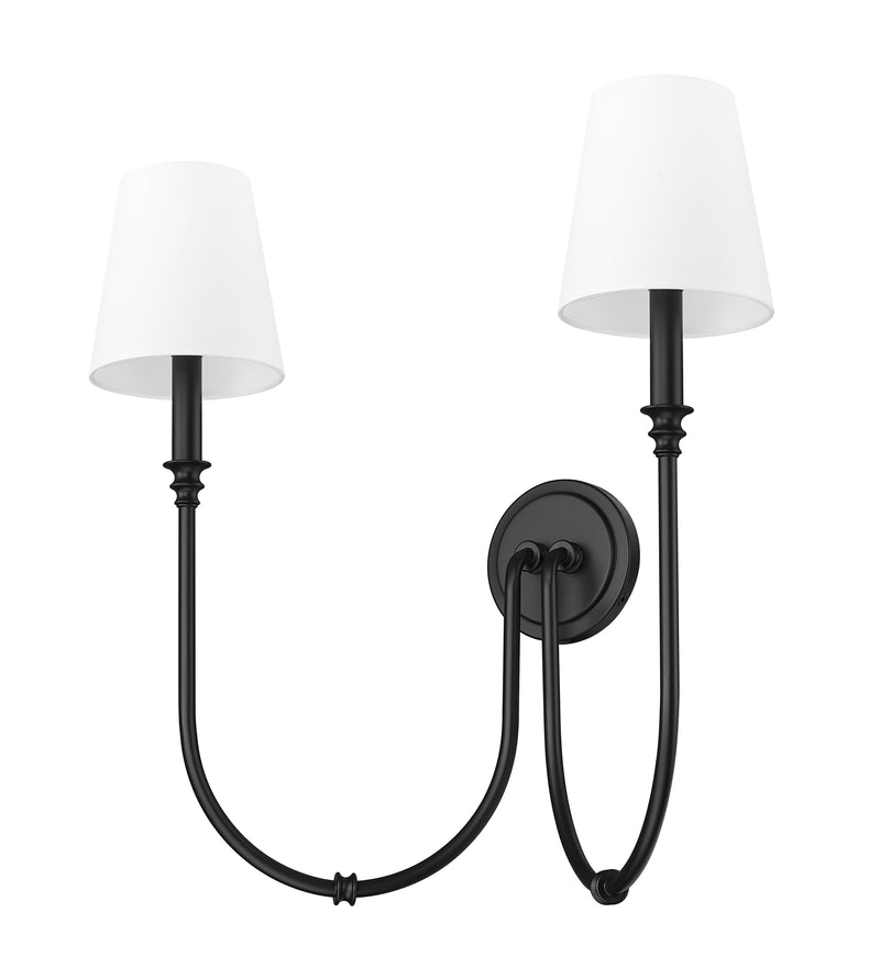 Jisele 2 Light 20" Wall Sconce in Matte Black