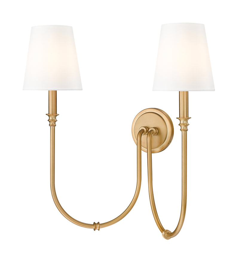Jisele 2 Light 20" Wall Sconce in Rubbed Brass