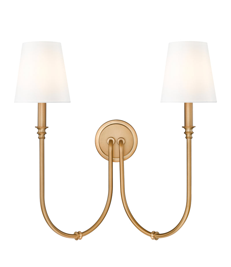 Jisele 2 Light 20" Wall Sconce in Rubbed Brass