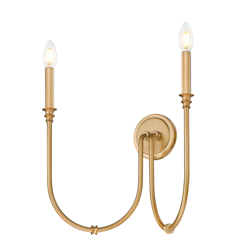 Jisele 2 Light 20" Wall Sconce in Rubbed Brass