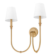 Jisele 2 Light 20" Wall Sconce in Rubbed Brass