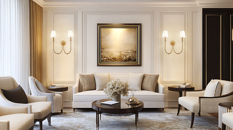 Jisele 2 Light 20" Wall Sconce in Rubbed Brass in a room setting