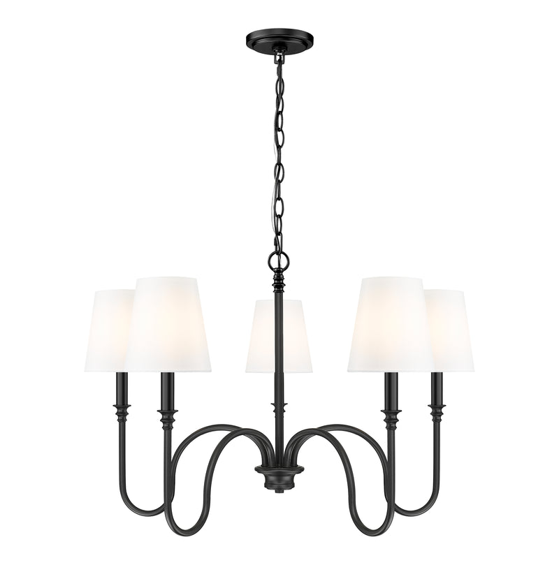 Jisele 5 Light 30" Chandelier in Matte Black