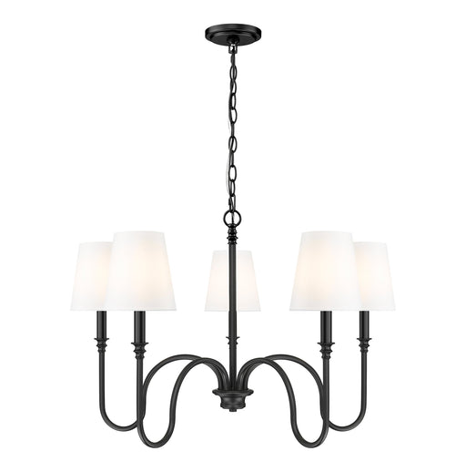 Jisele 5 Light 30" Chandelier in Matte Black