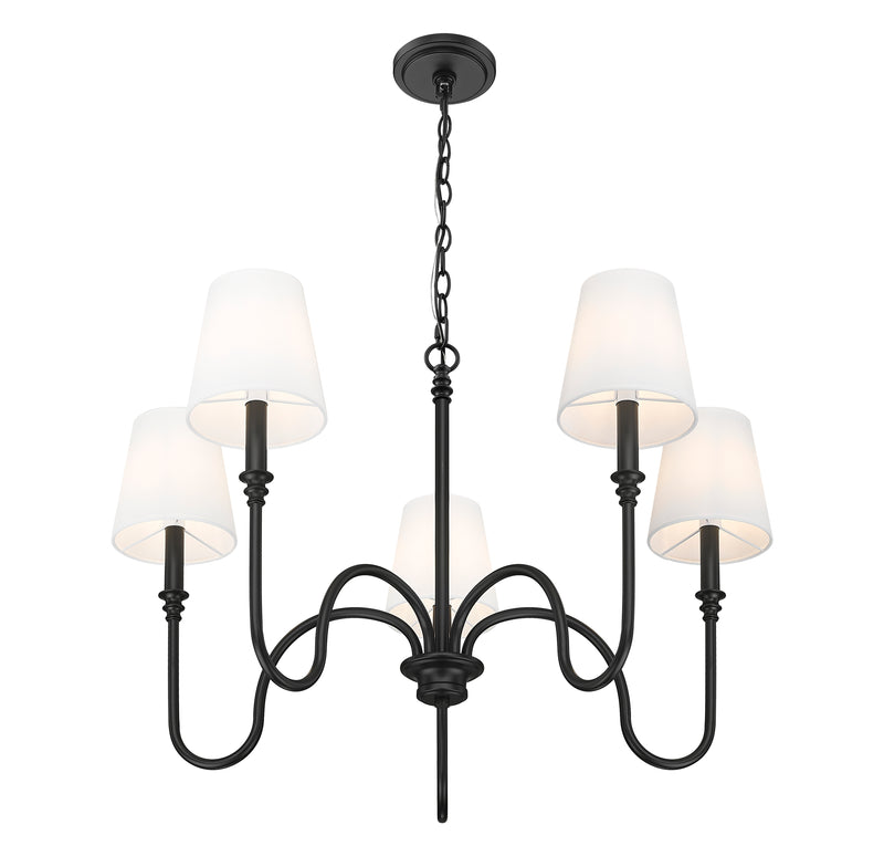 Jisele 5 Light 30" Chandelier in Matte Black