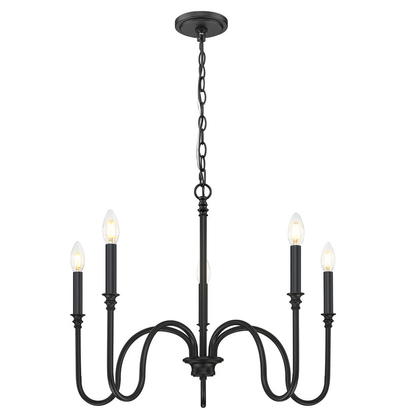 Jisele 5 Light 30" Chandelier in Matte Black