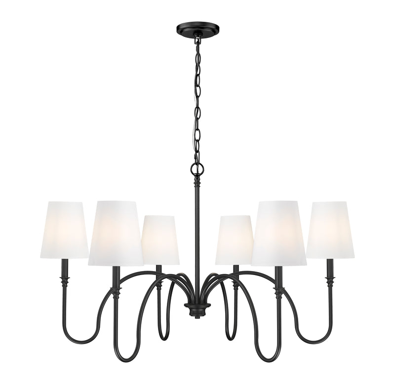 Jisele 6 Light 41.75" Chandelier in Matte Black