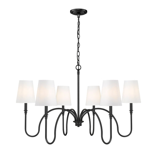 Jisele 6 Light 41.75" Chandelier in Matte Black