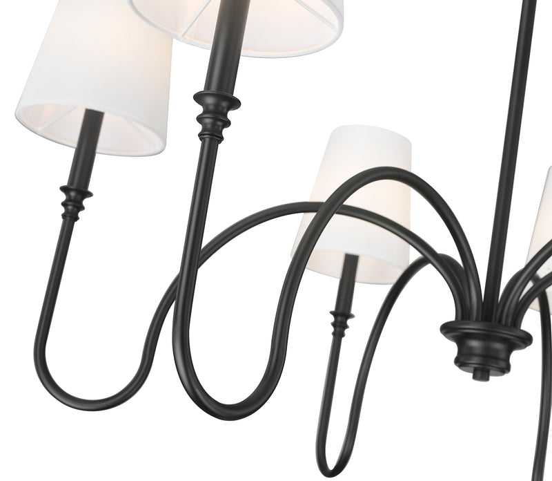 Jisele 6 Light 41.75" Chandelier in Matte Black