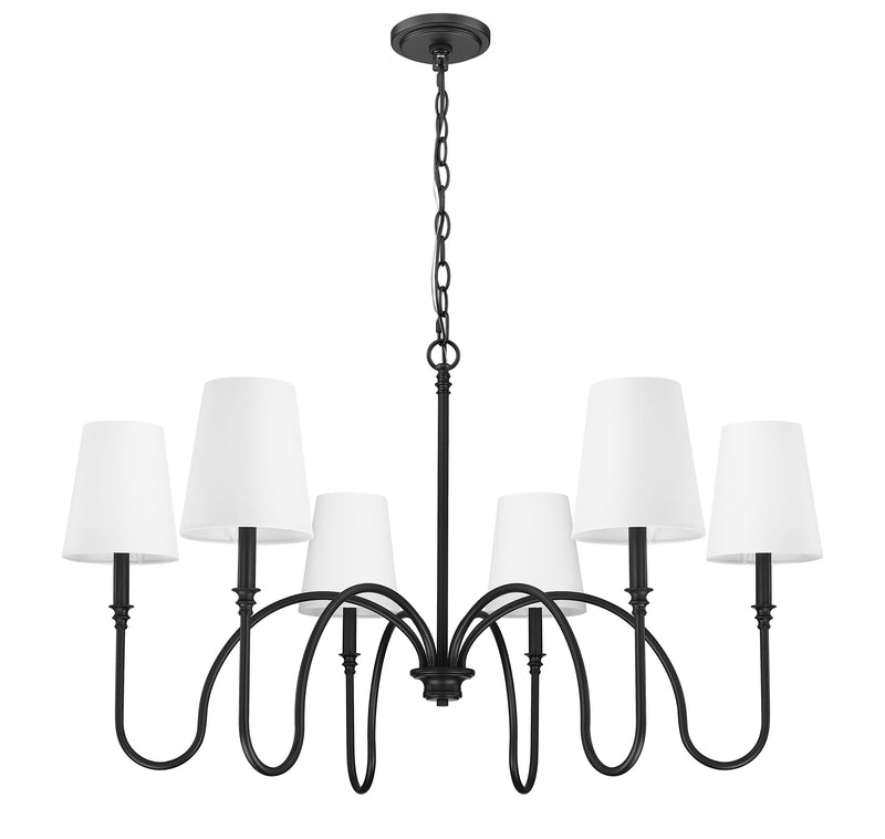 Jisele 6 Light 41.75" Chandelier in Matte Black