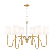 Jisele 6 Light 41.75" Chandelier in Rubbed Brass