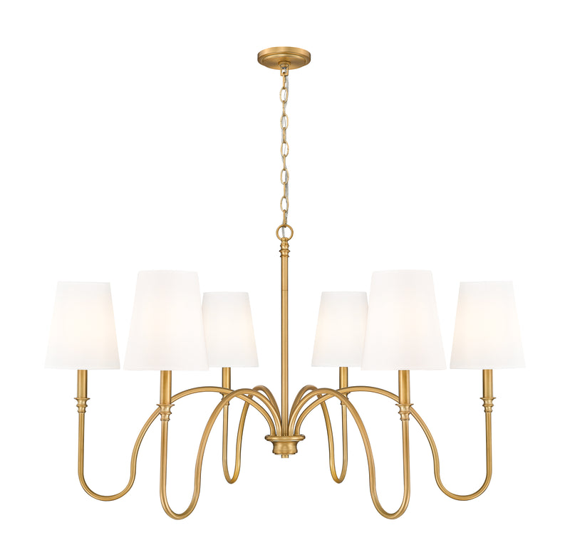 Jisele 6 Light 41.75" Chandelier in Rubbed Brass