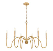 Jisele 6 Light 41.75" Chandelier in Rubbed Brass