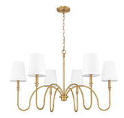 Jisele 6 Light 41.75" Chandelier in Rubbed Brass