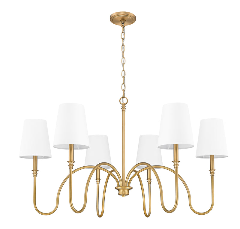 Jisele 6 Light 41.75" Chandelier in Rubbed Brass