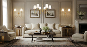 Jisele 6 Light 41.75" Chandelier in Rubbed Brass in a room setting