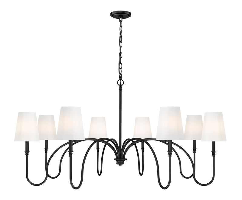 Jisele 8 Light 58.75" Chandelier in Matte Black