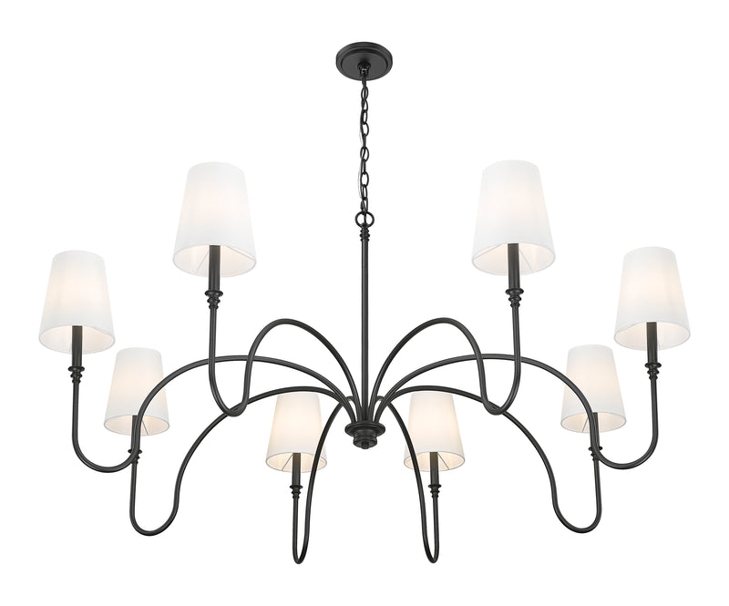 Jisele 8 Light 58.75" Chandelier in Matte Black