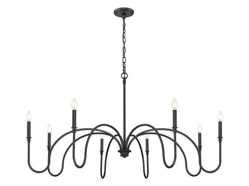 Jisele 8 Light 58.75" Chandelier in Matte Black
