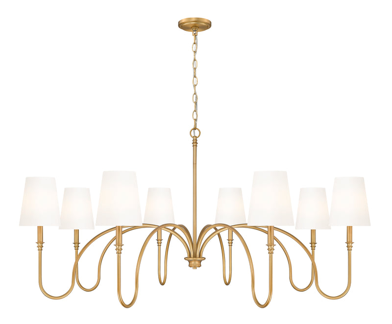 Jisele 8 Light 58.75" Chandelier in Rubbed Brass
