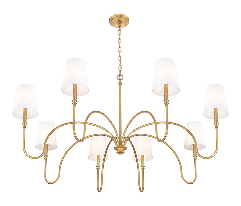 Jisele 8 Light 58.75" Chandelier in Rubbed Brass