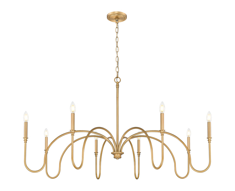 Jisele 8 Light 58.75" Chandelier in Rubbed Brass
