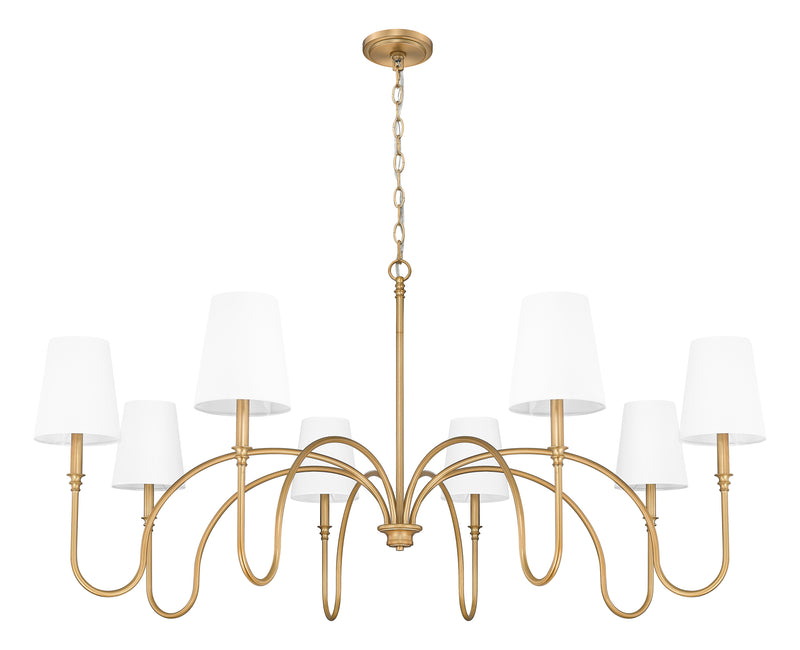 Jisele 8 Light 58.75" Chandelier in Rubbed Brass