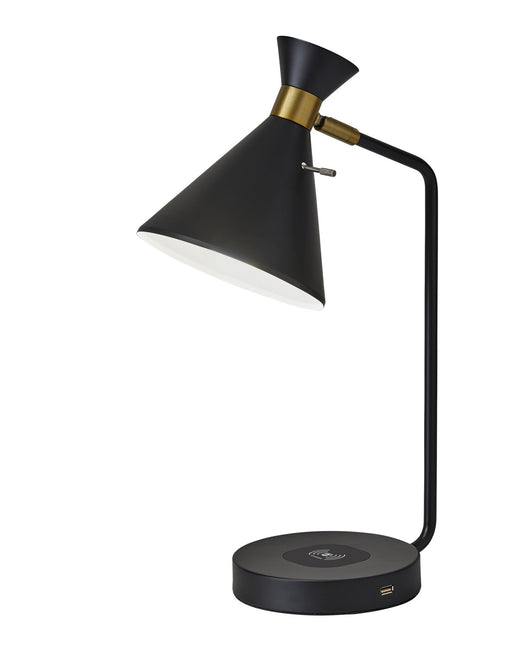 Maxine Desk Lamp in Matte Black W. Antique Brass