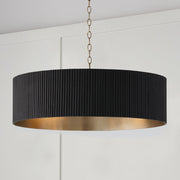 Donovan 4-Light Pendant in Black Stain and Matte Brass
