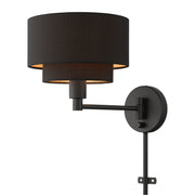 Sentosa Swing Arm Wall Lamp in Black