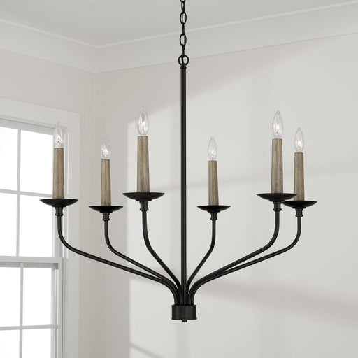 Wilder 6-Light 32" Chandelier in Matte Black