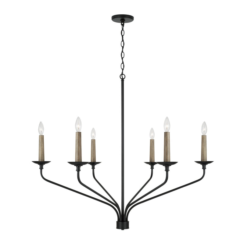 Wilder 6-Light 41" Chandelier in Matte Black