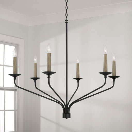 Wilder 6-Light 41" Chandelier in Matte Black