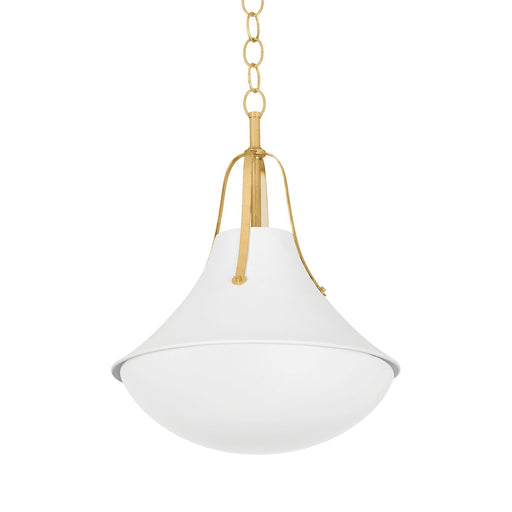Coventry Pendant in Vintage Gold Leaf / White Plaster