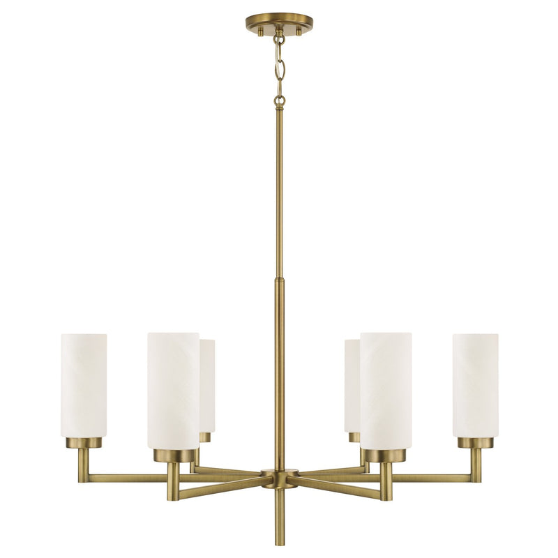 Alyssa 6-Light Chandelier in Aged Brass