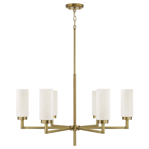 Alyssa 6-Light Chandelier in Aged Brass